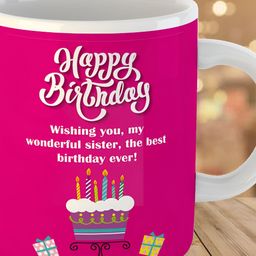 Keviv Pink & White Text or Slogans Printed Ceramic Glossy Mug 325 ml-image-84