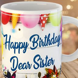 Keviv White & Blue Text or Slogans Printed Ceramic Glossy Mug 325 ml-image-63