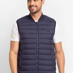 SPYKAR Solid Stand-Collar Puffer Jacket-image-10