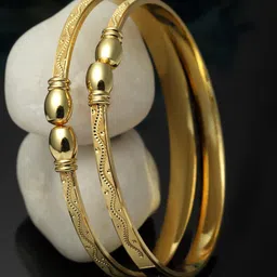 ZENEME Women Set Of 2 Gold-Plated Bangle-Style Bracelet-33