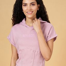 Ajile by Pantaloons Hooded Neck Extended Sleeves Pure Cotton T-shirt-image-35