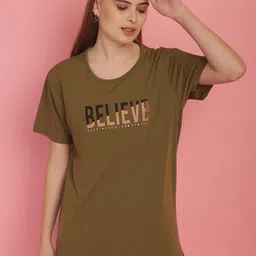 VIMAL JONNEY Typography Printed Round Neck Short Sleeves Cotton T-shirt-image-70
