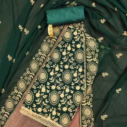 SHADOW & SAINING Ethnic Motifs Embroidered Unstitched Dress Material-picture-10