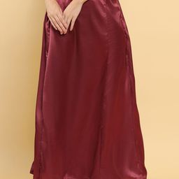 Soch Women Maroon Solid Satin Petticoat-image-95
