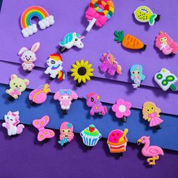 Yellow Chimes Girls Set Of 24 Multicoloured Alligator Hair Clip-27