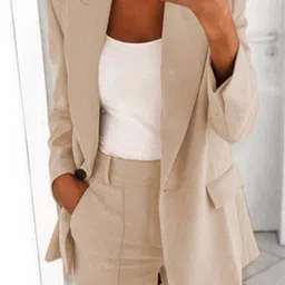 StyleCast Cream-Coloured Lapel Collar Open Front Jacket-image-81