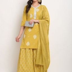 Rajnandini Women Printed Gotta Patti Pure Cotton Kurta & Sharara With Dupatta-picture-25