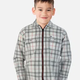 Gini and Jony Boys Tartan Checks Cotton Casual Shirt-image-22