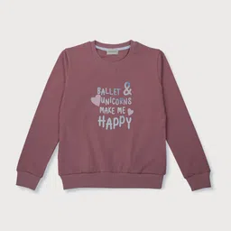 Gini and Jony Girls Typography Printed Fleece Sweatshirt-49