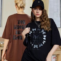 Christy World Pack of 2 Typography Printed Oversized T-shirt-picture-46