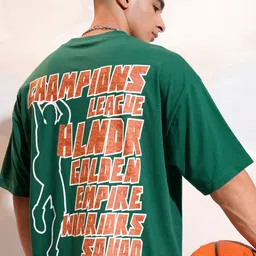 HIGHLANDER Typography Printed Oversized Drop-Shoulder Sleeves T-shirt-image-12