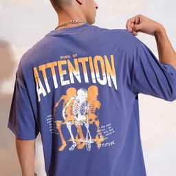 HIGHLANDER Typography Printed Oversized Drop-Shoulder Sleeves T-shirt-image-14