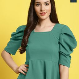 Fabflee Pack Of 2 V-Neck Puff Sleeves Tops-image-30