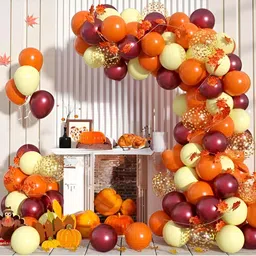 Special You 69 Pcs Orange-Colored & Maroon Balloons Birthday Decorations-image-31