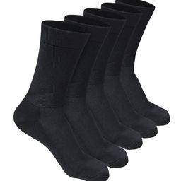 Heelium Unisex Grey Pack of 5 Odour-Free Breathable Bamboo Crew Length Socks-15