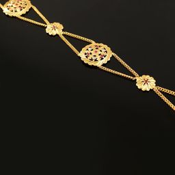 Jewar Mandi Gold-Plated CZ And American Diamond-Studded Matha Patti-40