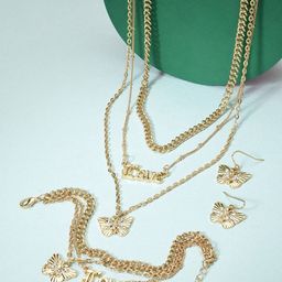 AMI  Gold-Plated White Stone-Studded Contemporary Layered Jewellery Set-image-53