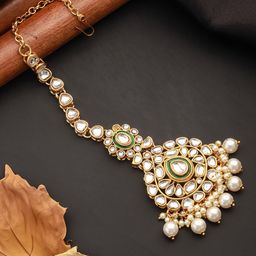 Jazz and Sizzle Gold-Plated Kundan Studded Maang Tikka Head Jewellery-82