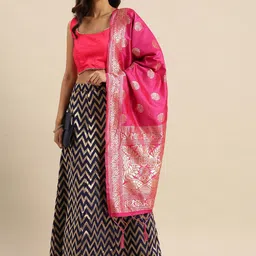 KALINI Woven Design Semi-Stitched Lehenga & Blouse With Dupatta-picture-22