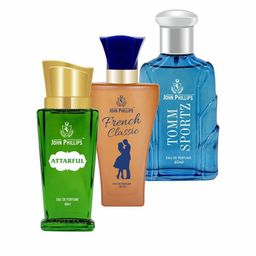 JOHN PHILLIPS Set of 3 Eau De Parfum 60ml Each-Attarful + French Classic + Tomm Sportz-picture-1
