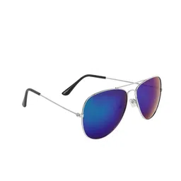 SCAGLIA Unisex Blue Lens & Steel-Toned Sunglasses UV Protected Lens SLBL_SILVER_SCG-image-24