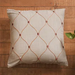 ZEBA Grey & Pink Geometric Square Cushion Cover-image-40