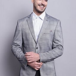 Cantabil Checked Single Breasted Blazer-image-75