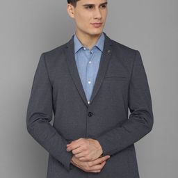 Allen Solly Men Grey Self-Design Single-Breasted Formal Slim-Fit Blazer-picture-20
