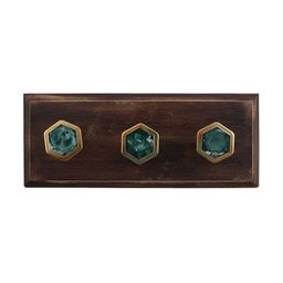 Indianshelf Brown & Blue Wooden Wall Hooks Key Holder-image-39