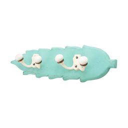 Indianshelf Green Leaf Shaped Double Loop Wooden Wall Hooks Key Holder-9