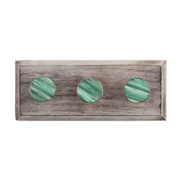 Indianshelf Green & Brown Printed Wood 3-Hooks Wall Key Holder-image-19