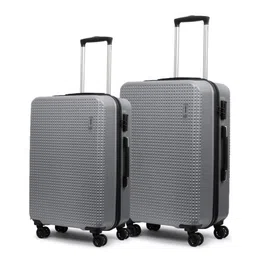 NOVEX Unisex Set Of 2 Charcoal Grey Textured Hard-Sided Trolley Suitcase-image-70