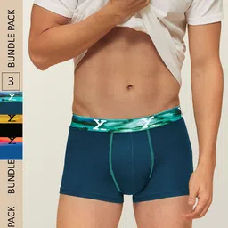 XYXX Men IntelliSoft Antimicrobial Micro Modal Pack of 3 Dynamo Trunks XYTRNK3PCKN129-48
