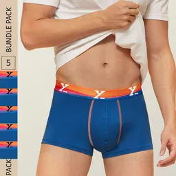 XYXX Men IntelliSoft Antimicrobial Micro Modal Pack of 5 Dynamo Trunks XYTRNK5PCKN43-40