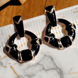 DKane Designs Artificial Stones Studded Circular Shaped Drop Earrings-27