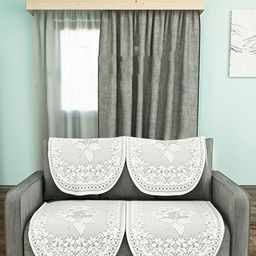 Kuber Industries Cream-Coloured Cotton 4 Piece Sofa Cover Without Arms-36
