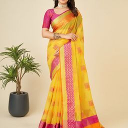 Suha Ethnic Motifs Zari Kota Saree-image-8