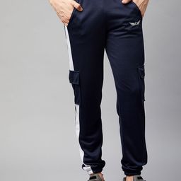 CHROME & CORAL Men Colourblocked Regular Fit Cargo Styles Trousers-image-78