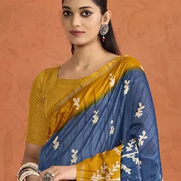 KALINI Tussar Kotha Batik Printed Block Print Saree image 2