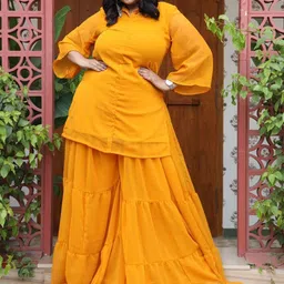 Swadeshi Shringaar Sunshine Splash Georgette Sharara Set-75