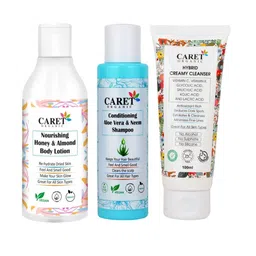 CARET ORGANIC Set of 3 Almond Body Lotion, Cleanser & Aloevera Neem Shampoo-15