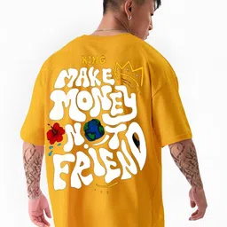 ANGERHOOD Typography Printed Drop-Shoulder Sleeves Pure Cotton Oversized T-shirt-picture-24