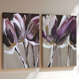 Art Street Purple & White 2 Piece Canvas Other Wall Paintings-21