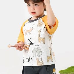 LULU & SKY Boys Printed V-Neck Applique T-shirt-image-41