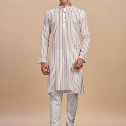 Anouk Men Striped Thread Work Kurta-image-71