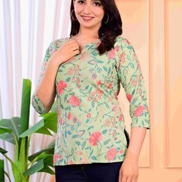 Metronaut Women Floral Printed Round Neck Top-image-83
