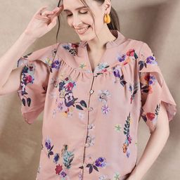 all about you Women Floral Printed Flutter Sleeve Regular Top-image-96