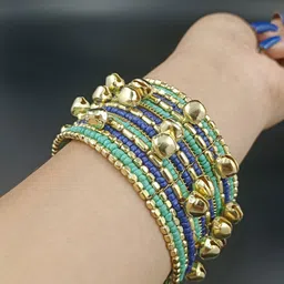 Bareilyy Ghungroo Beaded Bangle Style Bracelet-29