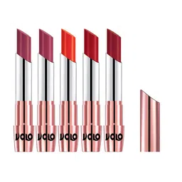VOLO Set Of 5 Creme Matte Lipstick With Vitamin E-3.5 g Each-31-38-39-40-43-29