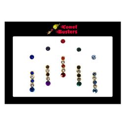 Comet Busters 5 Pcs Embellished Reusable Designer Bindis - Multicoloured image 1